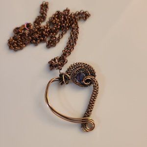 Heart Pendant - Purple crystal